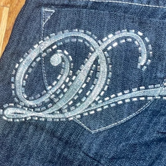 NEW Y2K Dereon Beyonce Studded stretch Denim Cropped Capri Jeans 7 /8 - Picture 6 of 15